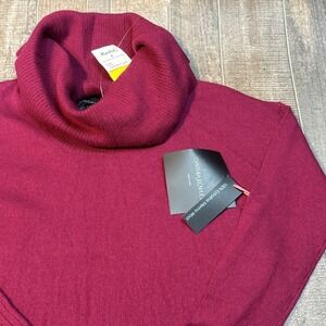 Cynthia Rowley 100% Extra Fine Merino‎ Wool Sweater Women's XS NWT Burgundy
